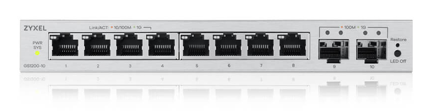 Zyxel GS1200-10v3 Managed L2 Gigabit Ethernet (10/100/1000) Desktop Grijs - Afbeelding 4
