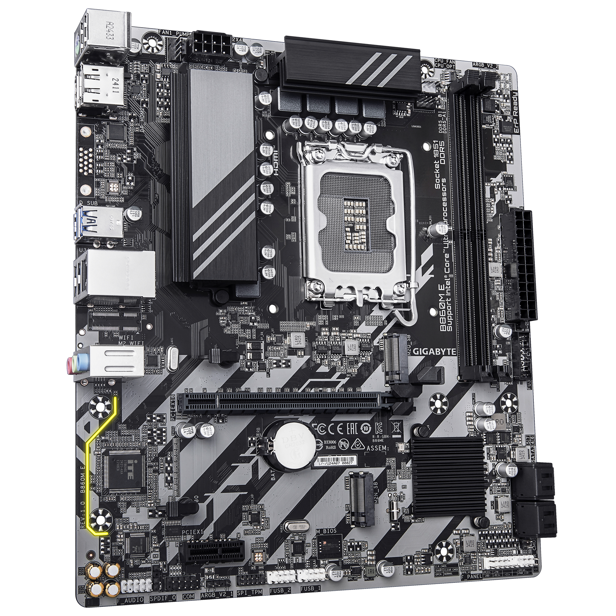GIGABYTE B860M E moederbord Intel B860 LGA 1851 (Socket V1) micro ATX - Afbeelding 4