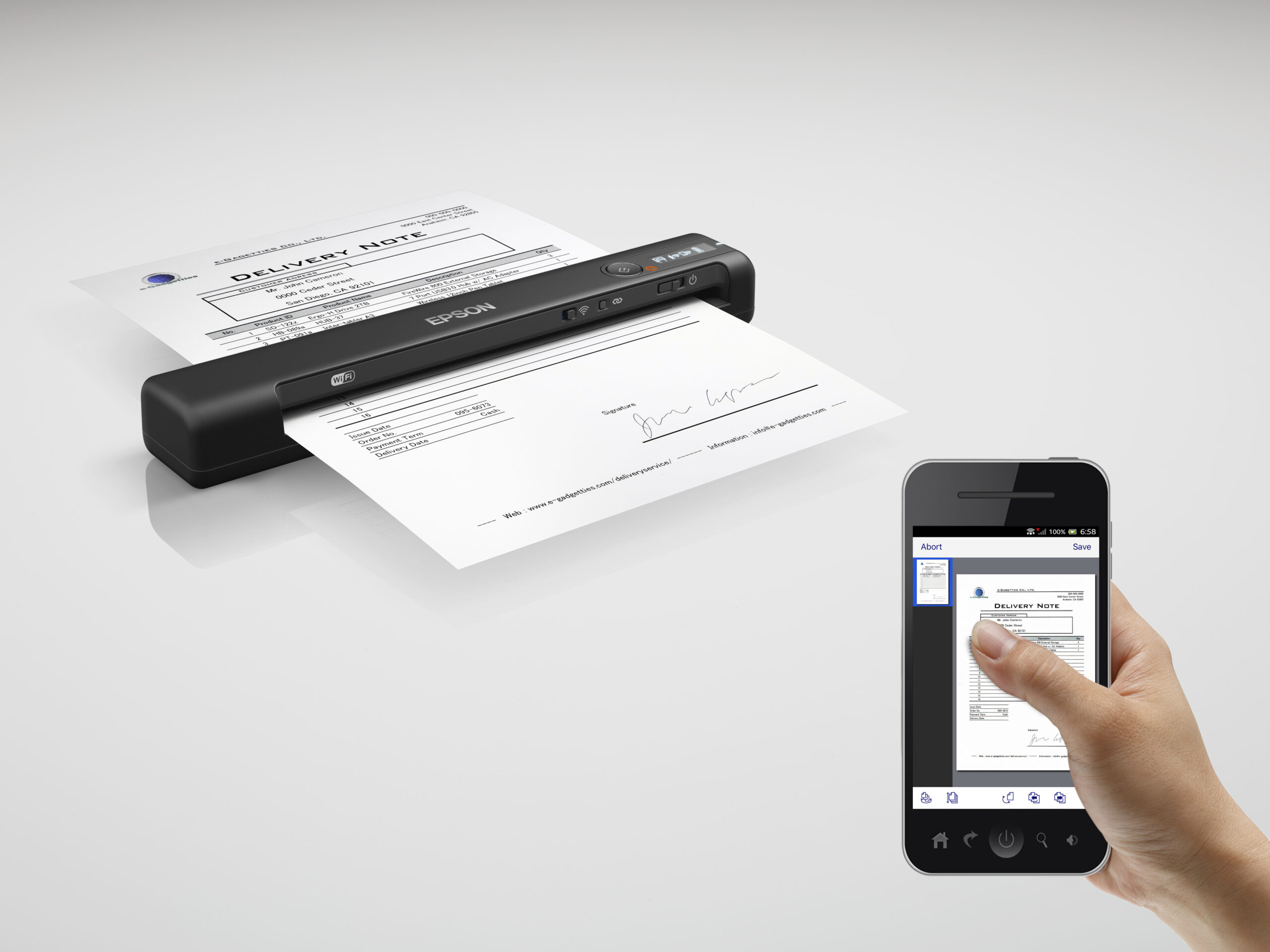 Epson WorkForce ES-60W, snelle draadloze mobiele A4-scanner met Wi-Fi-connectiviteit, ScanSmart-technologie en LCD-scherm - Afbeelding 10