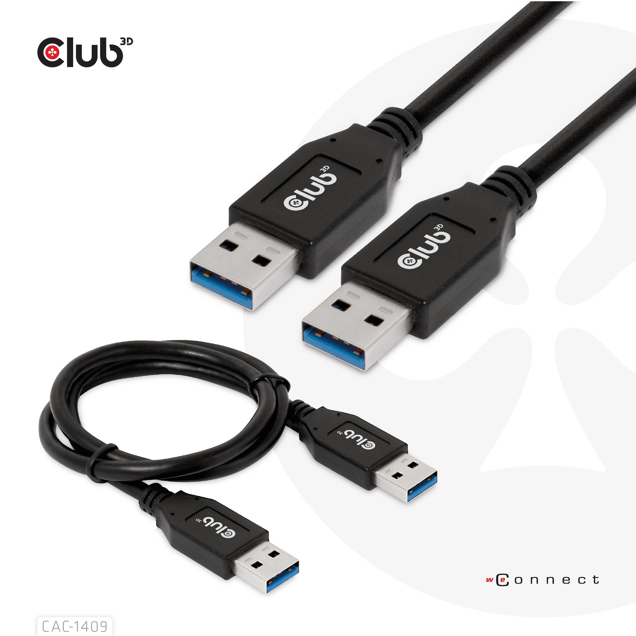 CLUB3D USB Type-A Gen2(10G) cable, 3A M/M 0.5m / 1.64 ft - Afbeelding 4