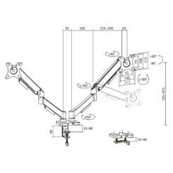 ACT Monitorarm 35", gasveer, 2 monitoren, Essentials - Afbeelding 6