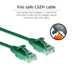 ACT Groene 2 meter LSZH U/UTP CAT6 datacenter slimline patchkabel snagless met RJ45 connectoren - Afbeelding 8