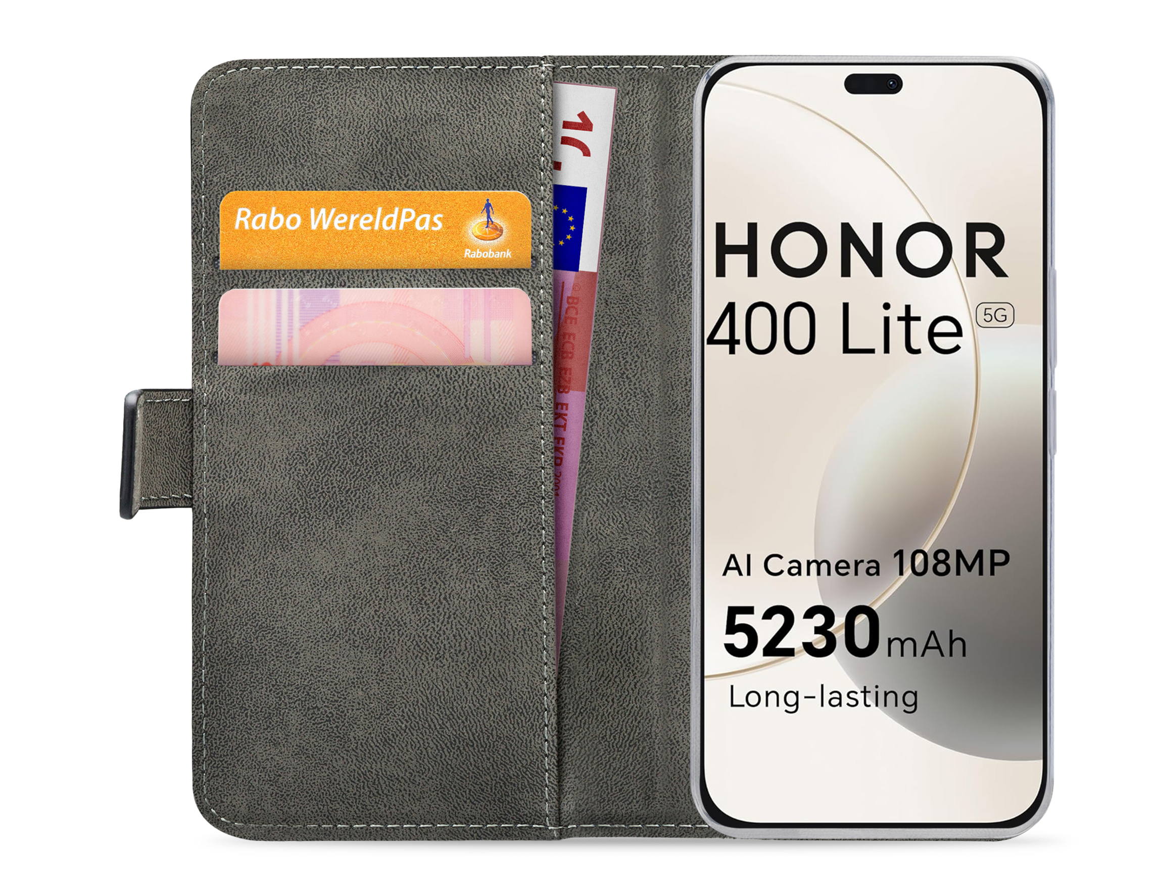 Mobilize Classic Gelly Wallet Book Case Honor 400 Lite Black - Afbeelding 2