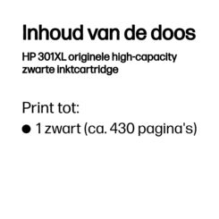 HP 301XL originele high-capacity zwarte inktcartridge - Afbeelding 4