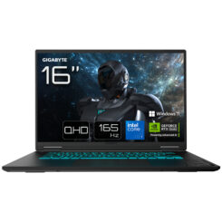GIGABYTE GAMING A16 PRO DYHG5EECC4SH laptop Intel Core 7 240H 40,6 cm (16") Quad HD+ 32 GB LPDDR5x-SDRAM 1 TB SSD NVIDIA GeForce RTX 5080 Wi-Fi 6E (802.11ax) Windows 11 Home Zwart