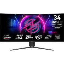 MSI MPG 346CQRF X24 computer monitor 86,4 cm (34") 3440 x 1440 Pixels UltraWide Quad HD Zwart