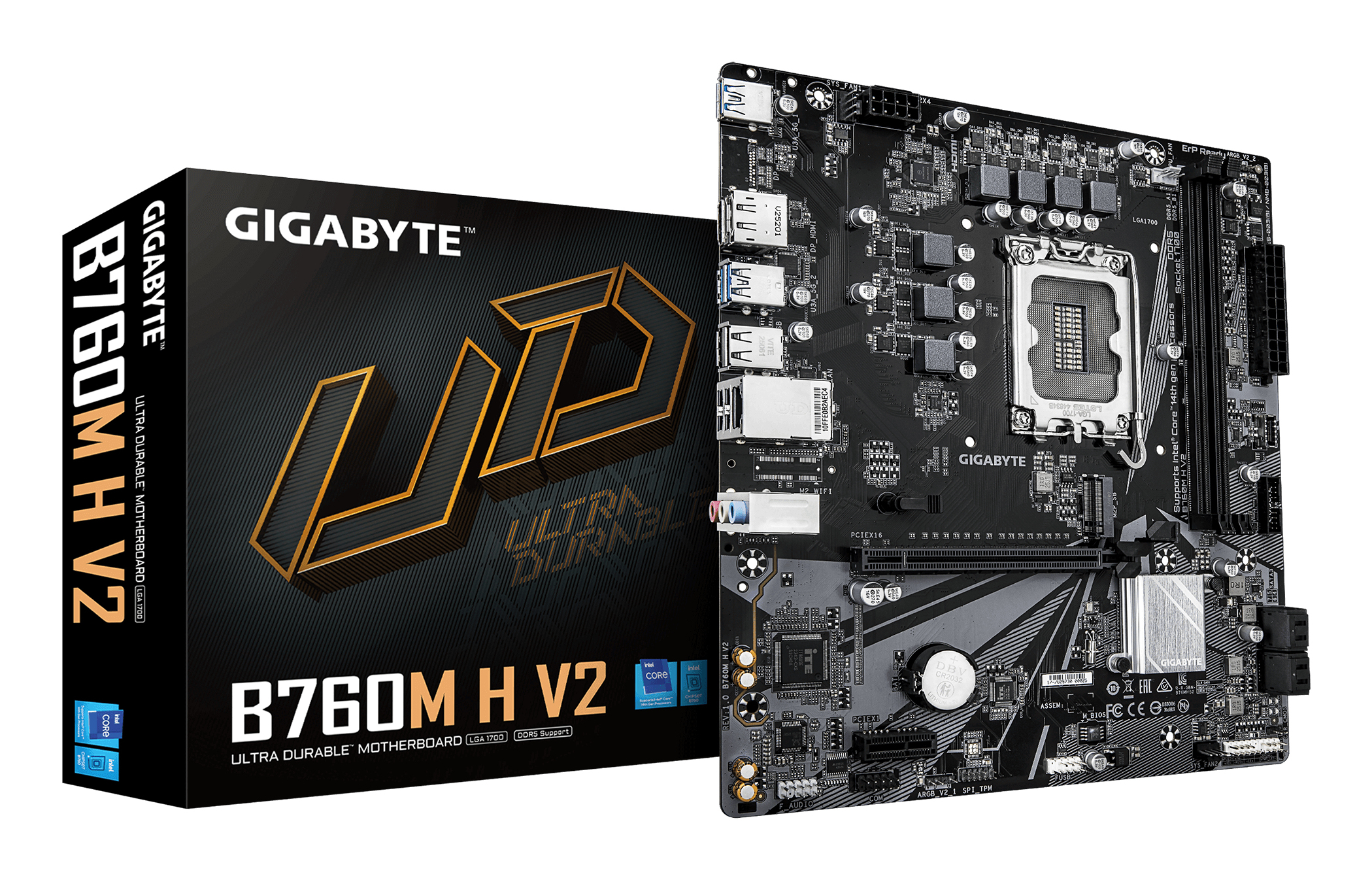 GIGABYTE B760M H V2 moederbord Intel B760 Express LGA 1700 micro ATX - Afbeelding 2