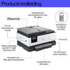HP OfficeJet Pro 8132e Draadloos All-in-One Kleur Printer, Instant Ink; Dubbelzijdig printen - Afbeelding 5