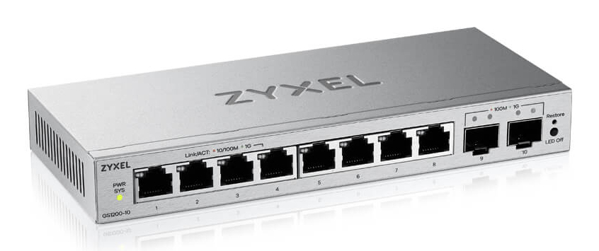 Zyxel GS1200-10v3 Managed L2 Gigabit Ethernet (10/100/1000) Desktop Grijs - Afbeelding 3
