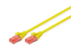 DIGITUS Patchkabel Cat6 U/UTP 2xRJ45 1.0m geel afgeschermd plastic zak