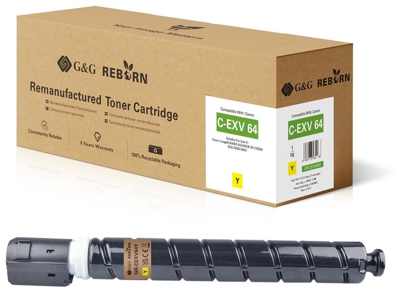 G&G Reborn-Toner kompatibel mit Canon C-EXV 64 (5756C002) Y