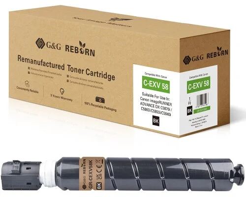 G&G Reborn-Toner kompatibel mit Canon C-EXV58 (3763C002) BK
