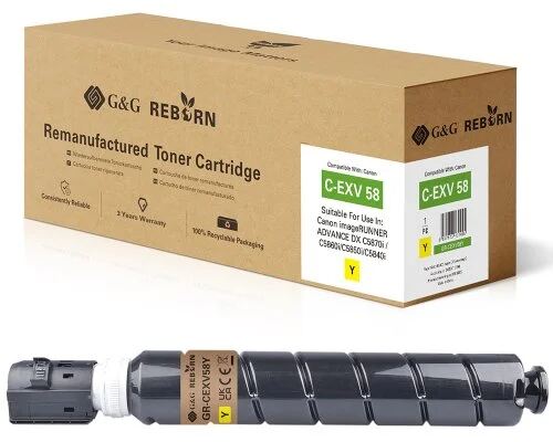 G&G Reborn-Toner kompatibel mit Canon C-EXV58 (3766C002) Y