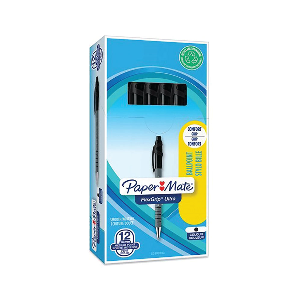 PAPER MATE Balpen Flexgrip Ultra RT M zwart 12Stk