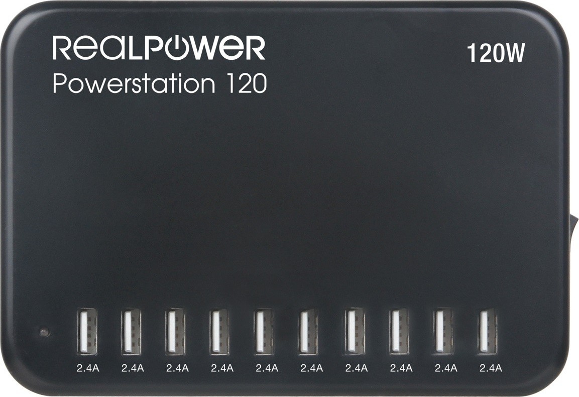 RealPower Laadstation Power Station 120 120W 10xUSB-A