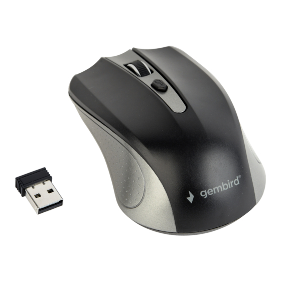 gembird muis OPT WIRELESS 4 toetsen inkl.nano USB zwart