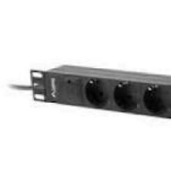 Lanberg PDU stekker omlijsting 10 1U 3x Schuko 2m zwart