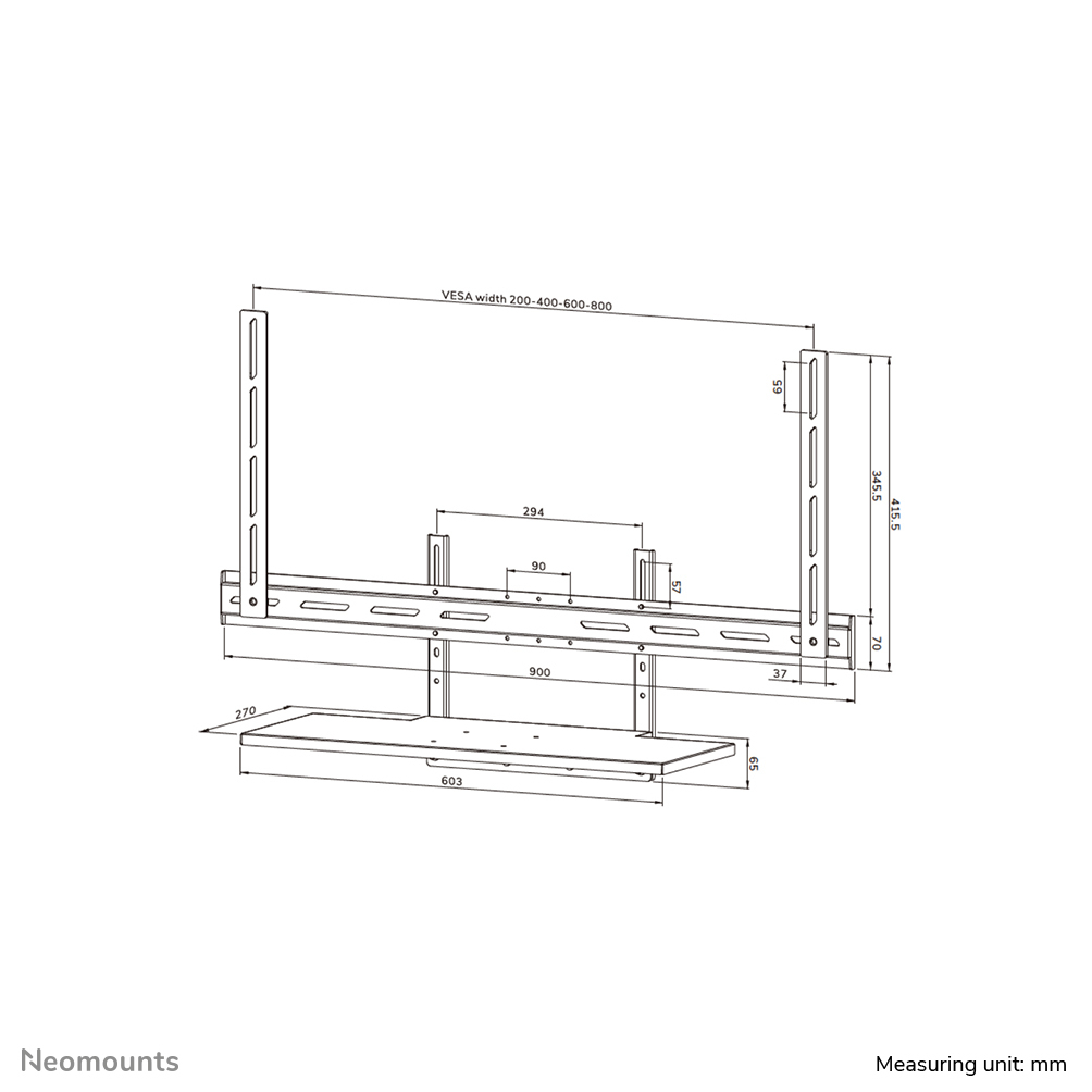 Neomounts AV40-500BL Toetsenbordhouder kit 43-110" - VESA - max 2,5 kg - universeel - Afbeelding 20