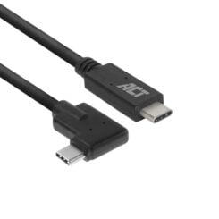 ACT USB 3.0 10Gbps 60W USB Type-C (recht) naar USB Type-C (haaks links/rechts) kabel, 1 meter - Afbeelding 2