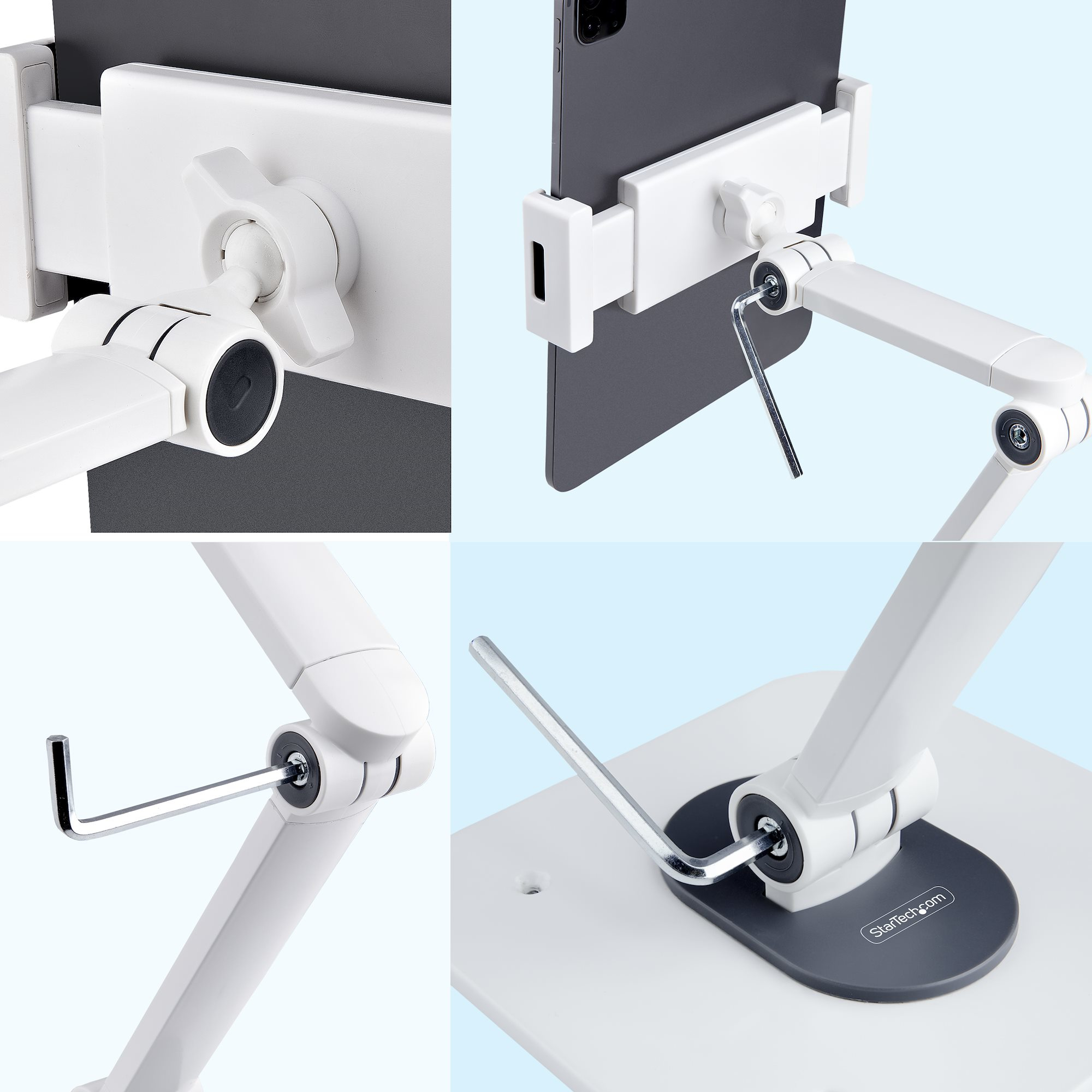 StarTech.com Verstelbare Tablet Houder voor Bureau, Wandmonteerbaar, Draagvermogen 1kg, Ergonomische Tablet Steun, Universele Tablet Standaard, Zwenken/Draaien/Roteren - Afbeelding 7