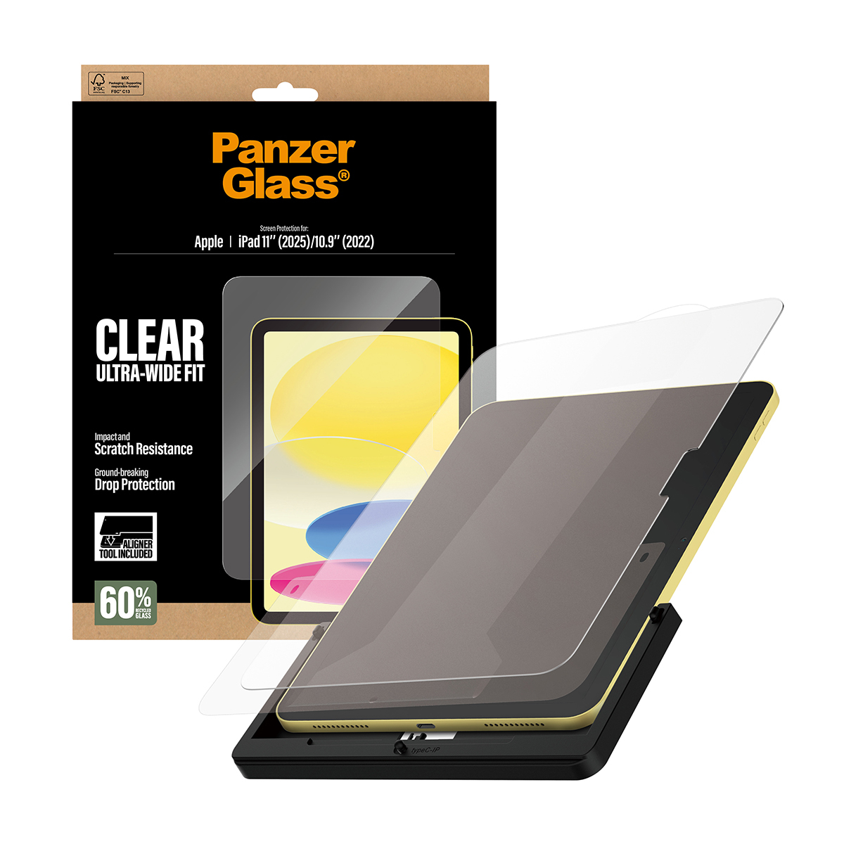PanzerGlass ® Screen Protector iPad 11" (2025-2026) | 10.9" (2022) | Ultra-Wide Fit w. Fastfit tool Doorzichtige schermbeschermer Apple 1 stuk(s) - Afbeelding 6