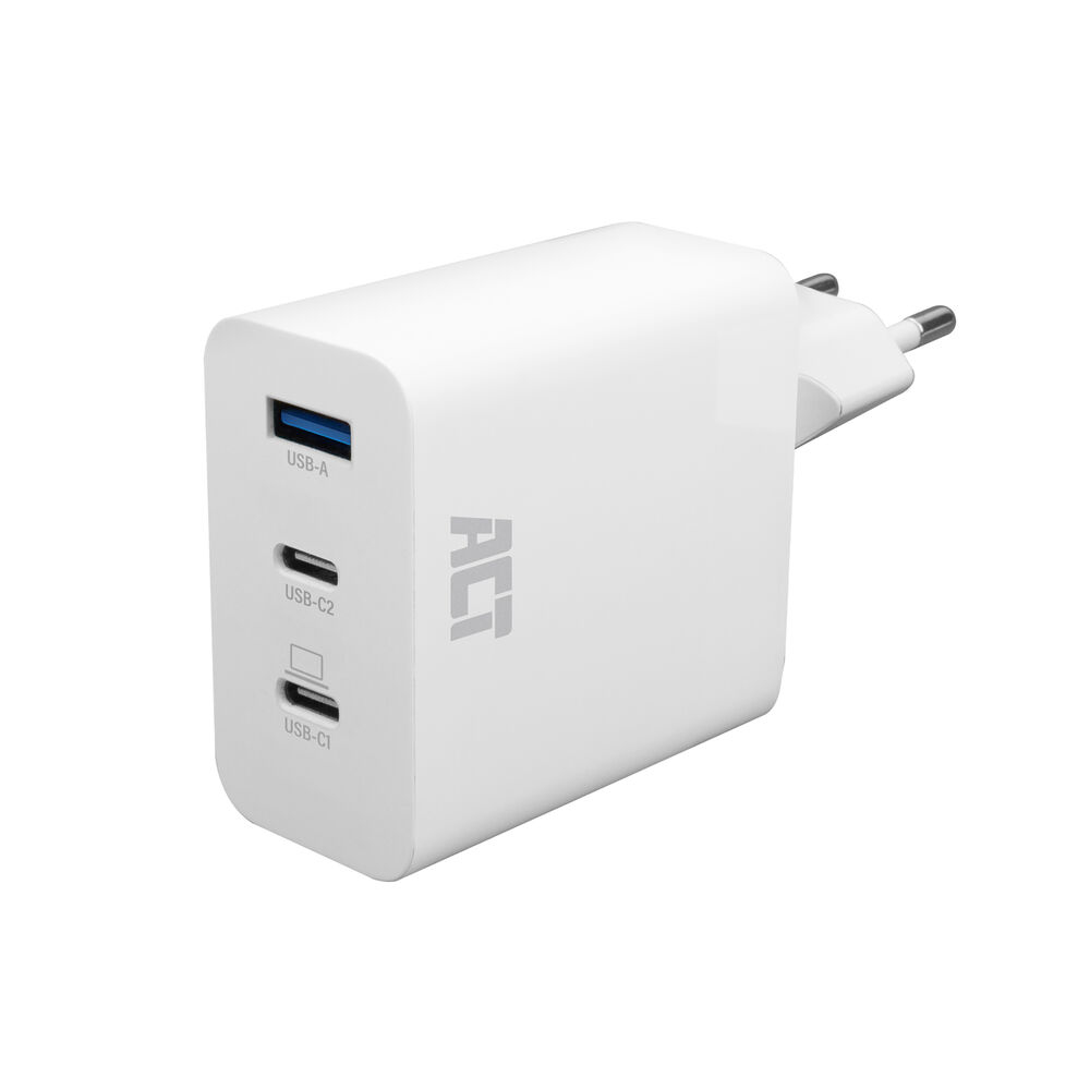 ACT USB-C/USB-A lader 65W 3-poorts met Power Delivery PPS, QuickCharge en GanFast - Afbeelding 2