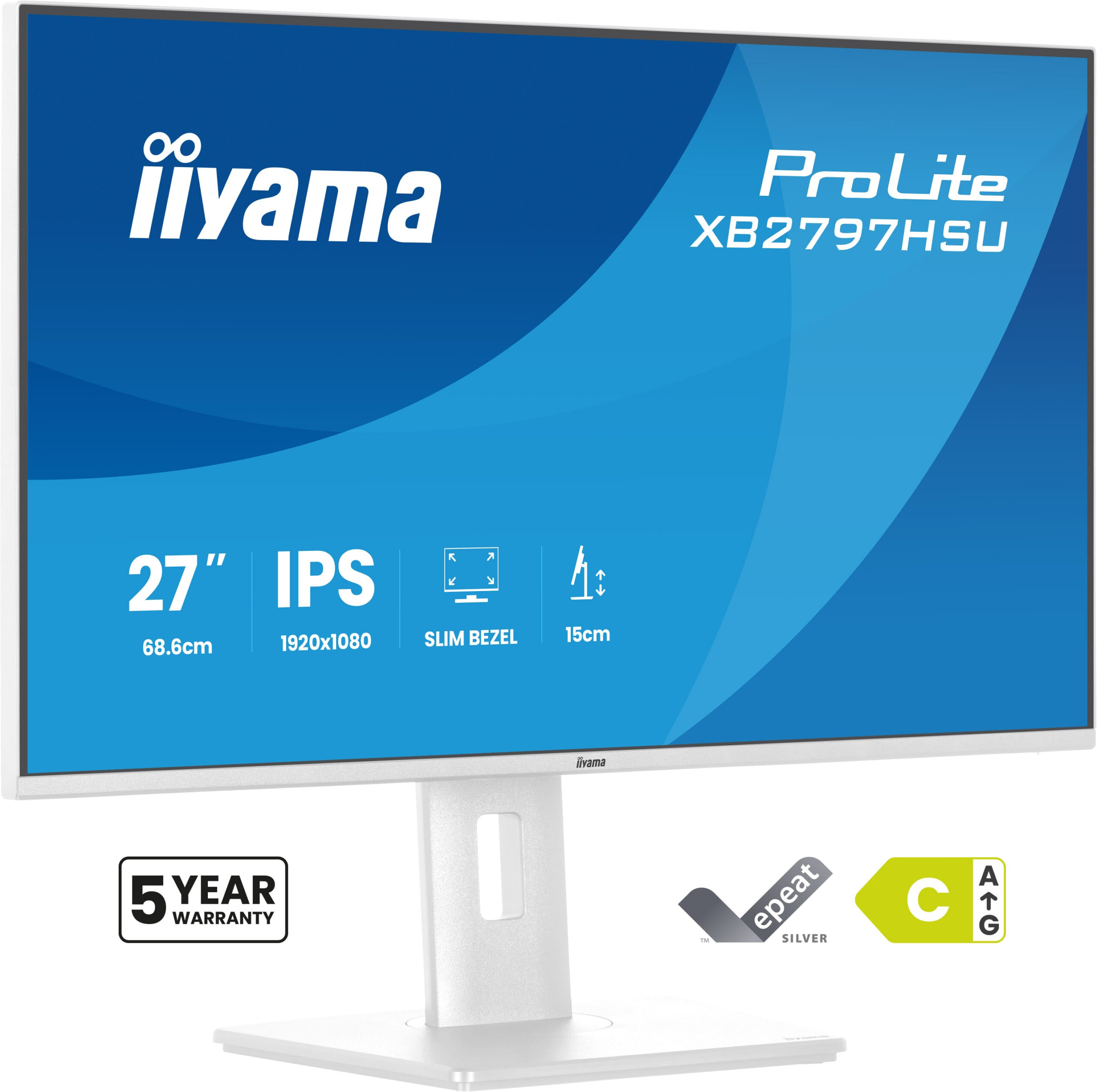 iiyama ProLite XB2797HSU-W1 computer monitor 68,6 cm (27") 1920 x 1080 Pixels Full HD LED Wit - Afbeelding 2