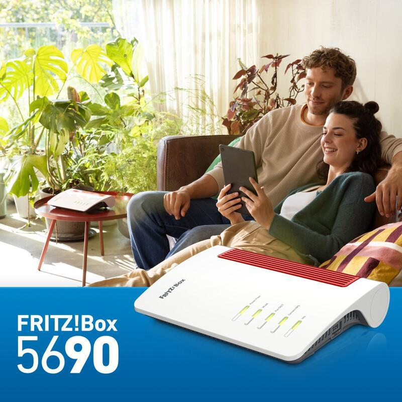 Box FRITZ! 5690 International draadloze router 2.5 Gigabit Ethernet Dual-band (2.4 GHz / 5 GHz) Rood, Wit - Afbeelding 9