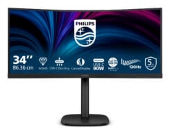 Philips 3000 series 34B2U3600C/00 computer monitor 86,4 cm (34") 3440 x 1440 Pixels Wide Quad HD LCD Zwart