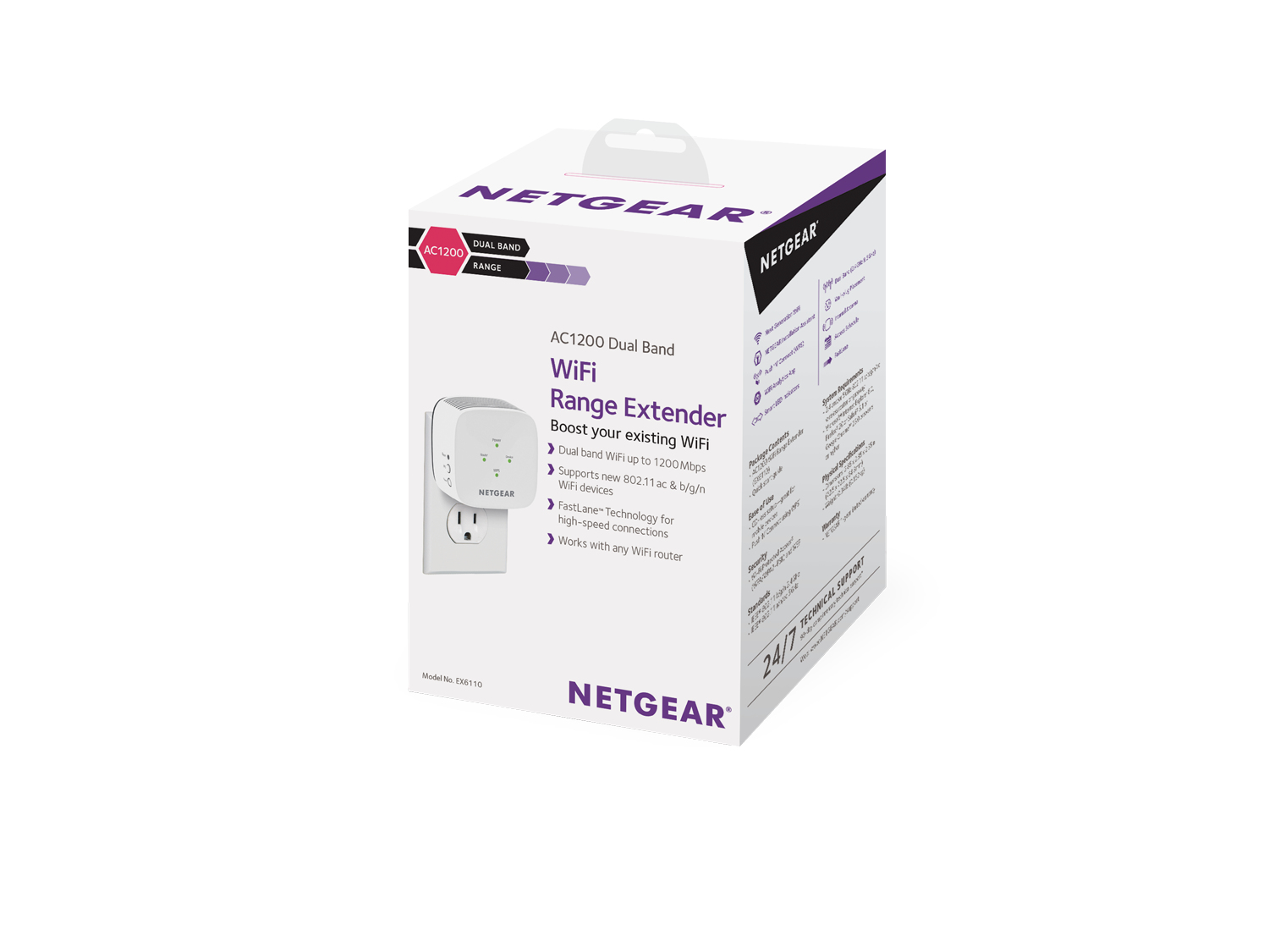 NETGEAR EX6110 Netwerkzender & -ontvanger Wit 10, 100, 300 Mbit/s - Afbeelding 8