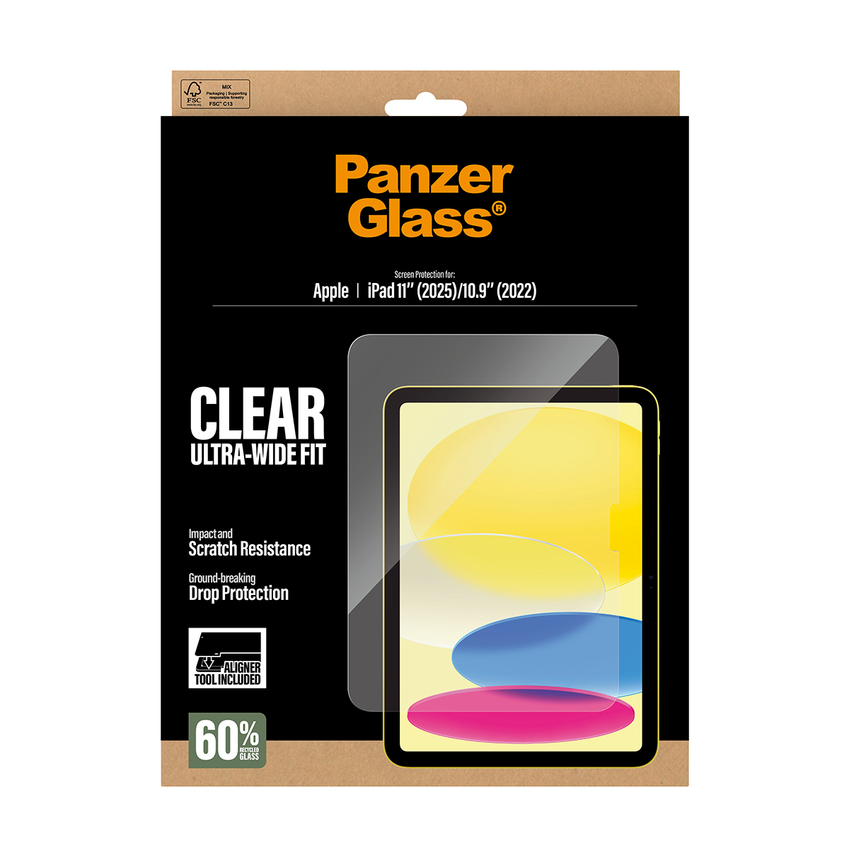 PanzerGlass ® Screen Protector iPad 11" (2025-2026) | 10.9" (2022) | Ultra-Wide Fit w. Fastfit tool Doorzichtige schermbeschermer Apple 1 stuk(s) - Afbeelding 4
