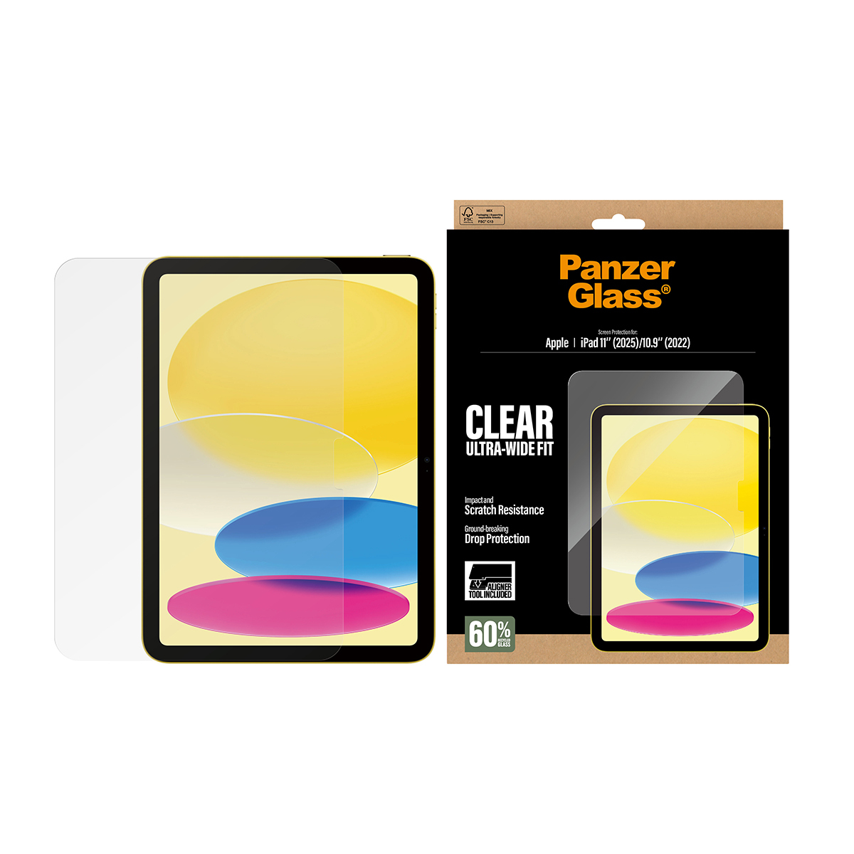 PanzerGlass ® Screen Protector iPad 11" (2025-2026) | 10.9" (2022) | Ultra-Wide Fit w. Fastfit tool Doorzichtige schermbeschermer Apple 1 stuk(s) - Afbeelding 3