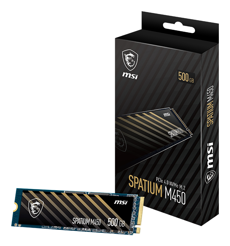MSI Spatium M450 PCIe 4.0 NVMe M.2 500GB V1 PCI Express 4.0 3D NAND