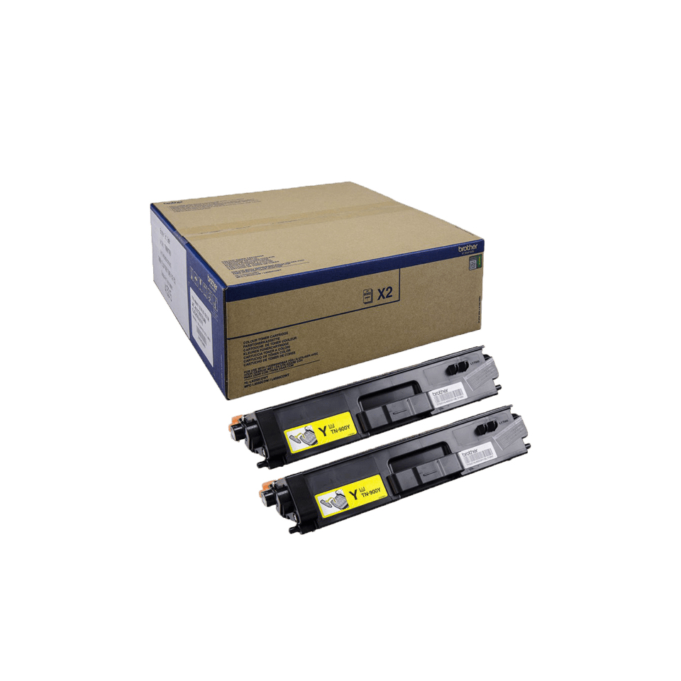 Brother TN-900YTWIN tonercartridge 2 stuk(s) Origineel Geel - Afbeelding 2
