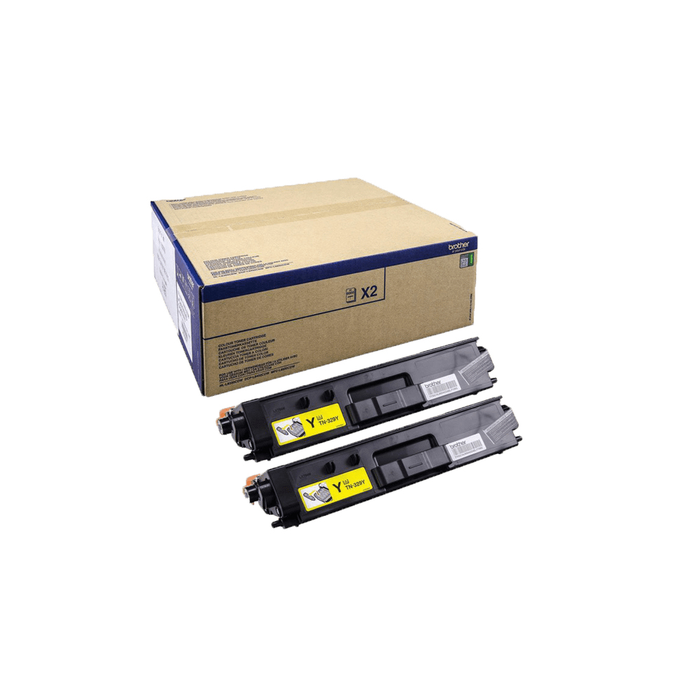 Brother TN-329YTWIN tonercartridge 2 stuk(s) Origineel Geel - Afbeelding 2