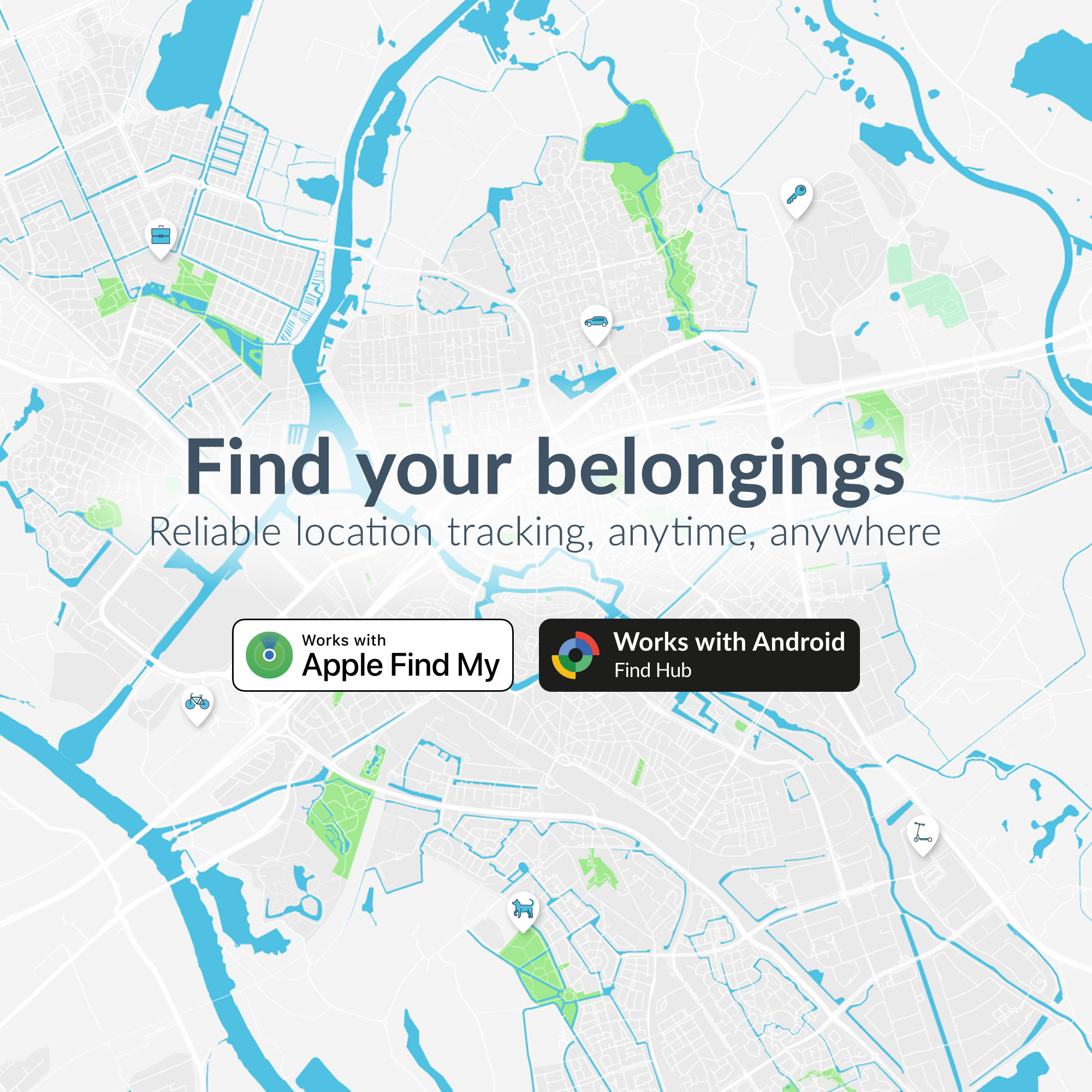 Beeep OneTag Apple Find My & Android Tracker - Kids Wristband Velcro Dolphin - Afbeelding 2