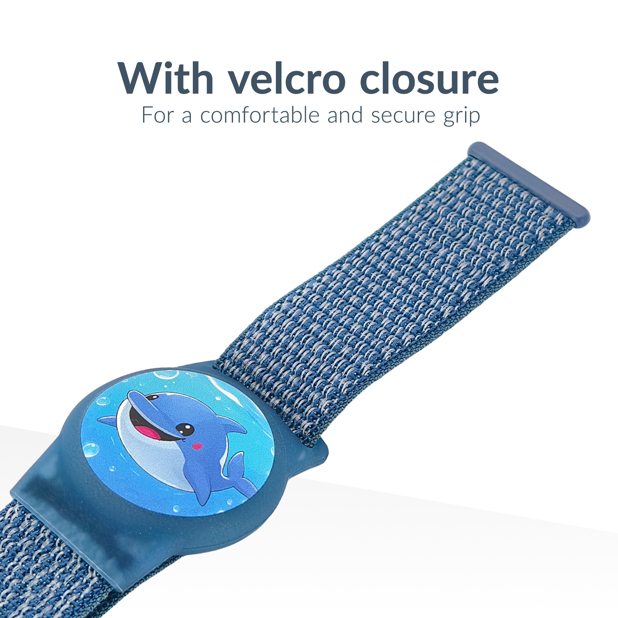 Beeep OneTag Apple Find My & Android Tracker - Kids Wristband Velcro Dolphin - Afbeelding 6