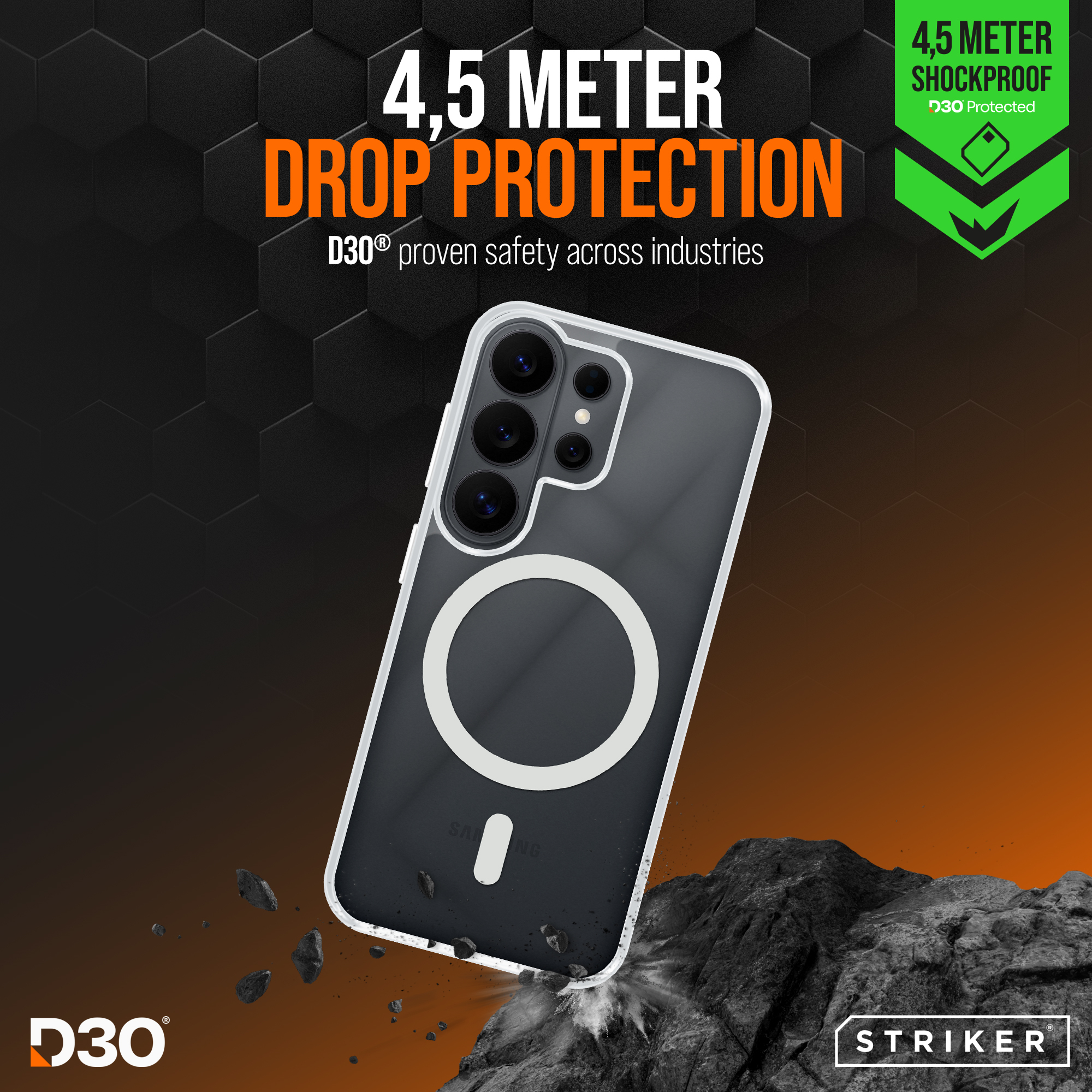 Striker X-Core - D3O Xtreme Impact Mag Case - Clear - Samsung S26 Ultra 5G - Afbeelding 2