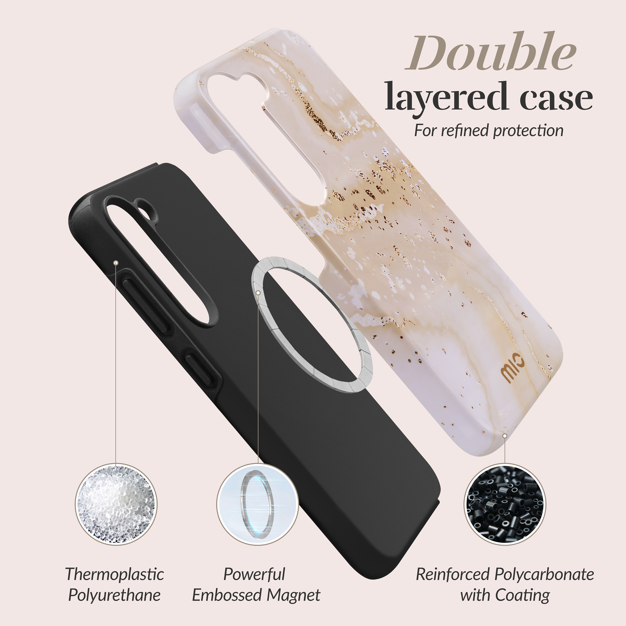 MIO Gold Marble Magsafe Compatible for Samsung S26 5G - Afbeelding 6