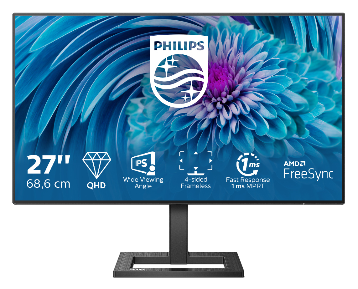 Philips E Line 275E2FAE/00 computer monitor 68,6 cm (27") 2560 x 1440 Pixels Quad HD LED Zwart - Afbeelding 2