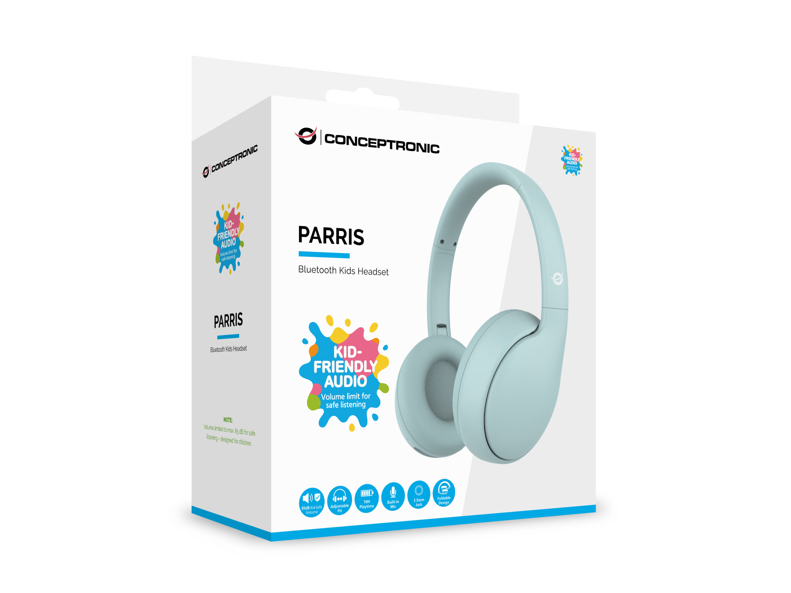 Conceptronic PARRIS04B hoofdtelefoon/headset Bedraad en draadloos Hoofdband Oproepen/muziek Bluetooth Lichtblauw - Afbeelding 5