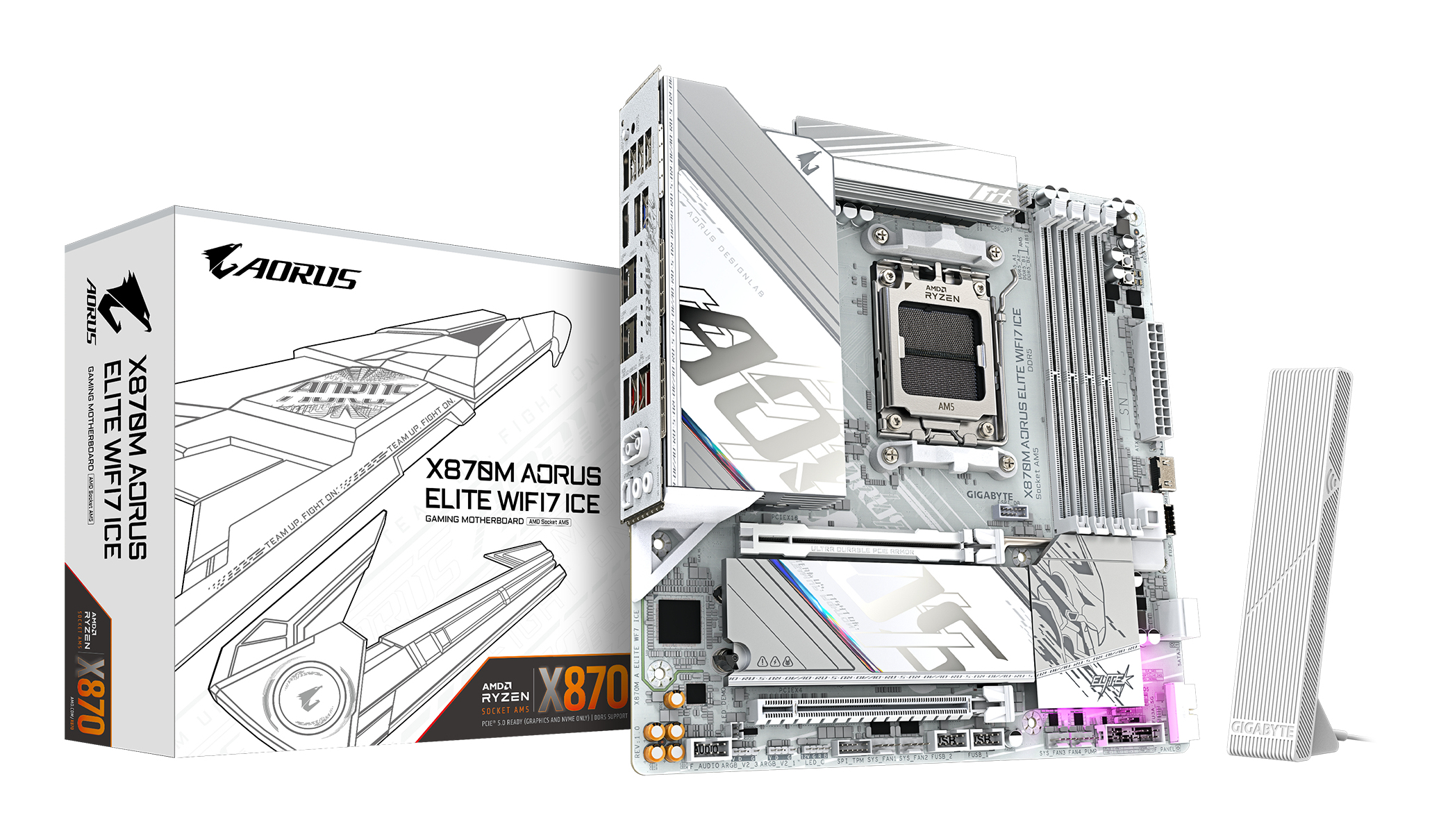 GIGABYTE X870M AORUS ELITE WIFI7 ICE AMD X870 Socket AM5 micro ATX