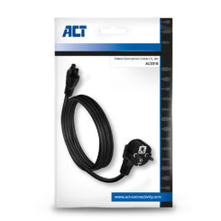 ACT Netsnoer CEE7/7 male (haaks) - C5 zwart 2 m - Afbeelding 4
