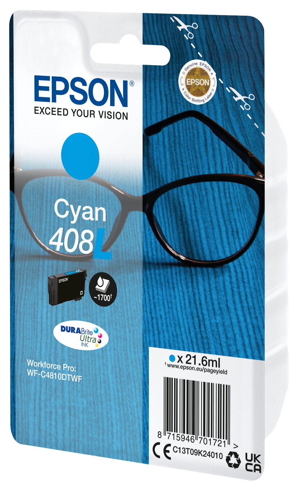 Epson Singlepack Cyan 408L DURABrite Ultra Ink - Afbeelding 3