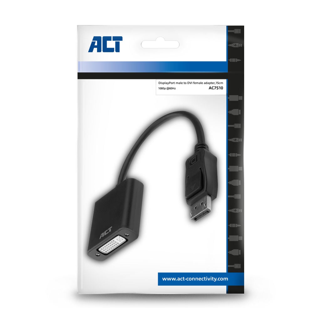 ACT 0,15 meter DisplayPort male naar DVI female adapter - Afbeelding 4
