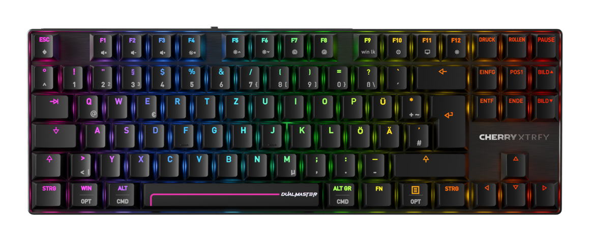CHERRY MX 8.2 Pro TMR Wireless toetsenbord Gamen USB + RF Wireless + Bluetooth QWERTZ Duits Zwart - Afbeelding 2