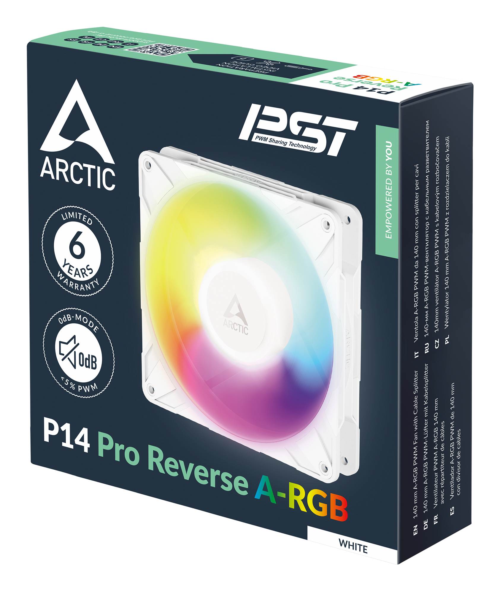 ARCTIC Freezer P14 Pro Reverse A-RGB (White) - 3 Pack Computer behuizing Ventilator 14 cm Wit 3 stuk(s) - Afbeelding 8