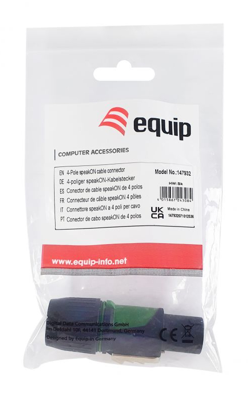 Equip 147932 kabel-connector 4-Pole speakON Zwart, Groen - Afbeelding 6