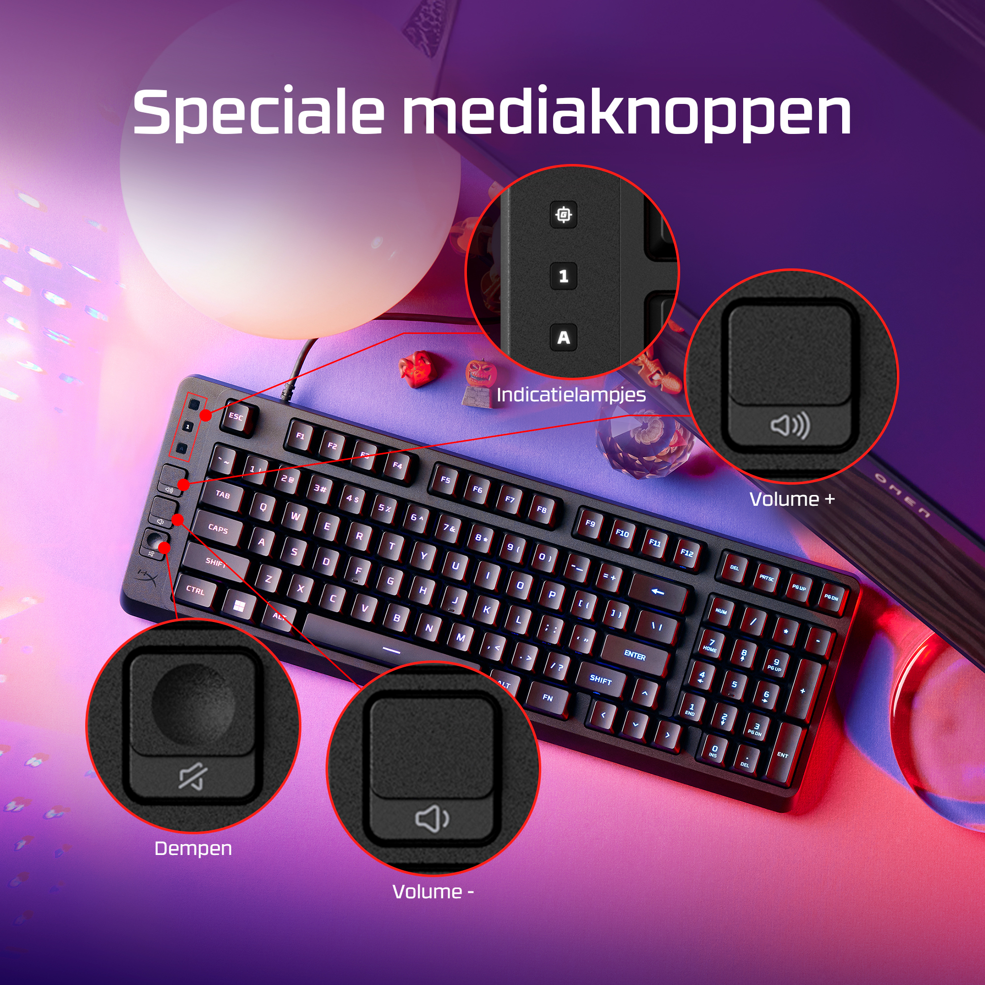 HyperX Eve 1800 - gamingtoetsenbord - Afbeelding 6