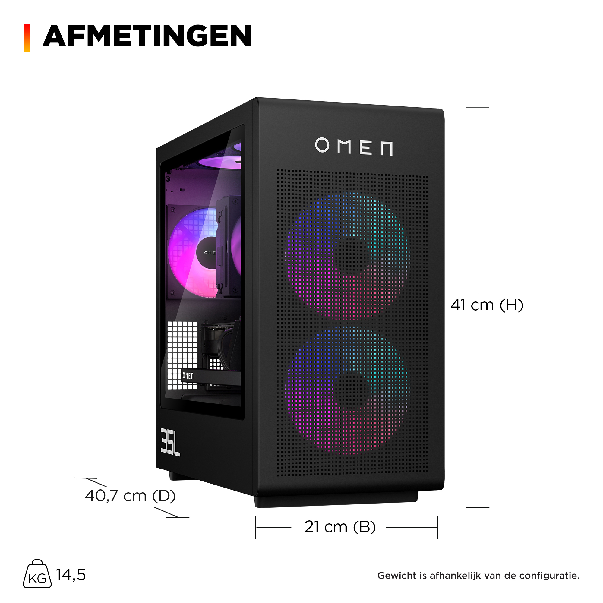 HP OMEN 35L GT16-1367nd AMD Ryzen 7 9800X3D 32GB DDR5 1TB PCIe NVMe SSD RTX 5060 Ti 16GB W11H AMD Ryzen™ 7 DDR5-SDRAM NVIDIA GeForce RTX 5060 Ti Windows 11 Home Tower PC Zwart - Afbeelding 6